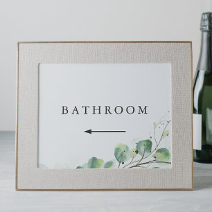 Elegant groen bruiloft linker pijl badkamer teken kaart