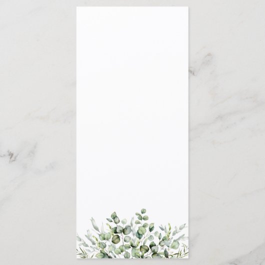 Elegant groen bruiloft menu Kaarten (Achterkant)