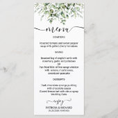 Elegant groen bruiloft menu Kaarten (Voorkant)