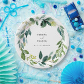 Elegant groen bruiloft papier Bord (Feest)