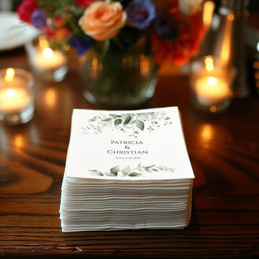 Elegant groen bruiloft papieren servetten