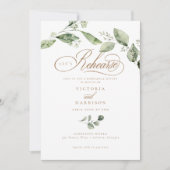 Elegant groen bruiloft repetitie diner kaart (Voorkant)