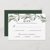 Elegant groen bruiloft RSVP (Voorkant / Achterkant)
