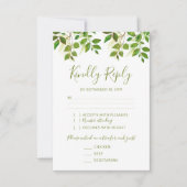 Elegant groen bruiloft RSVP 3 Entree (Voorkant)