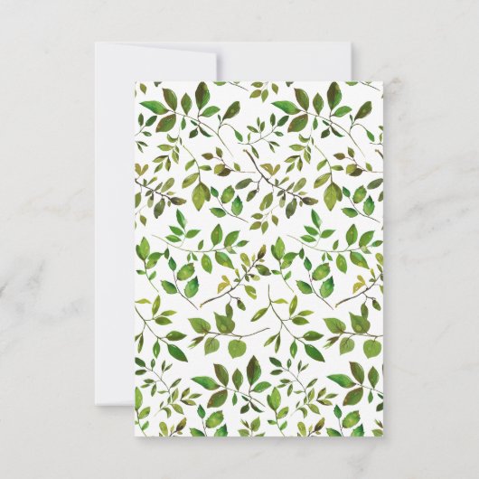 Elegant groen bruiloft RSVP 3 Entree (Achterkant)