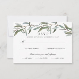 Elegant groen bruiloft RSVP Kaartje