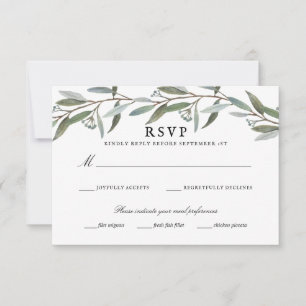 Elegant groen bruiloft RSVP Kaartje