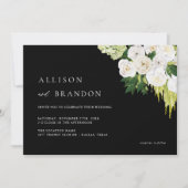 Elegant groen bruiloft uitnodiging met foto (Voorkant)