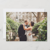 Elegant groen bruiloft uitnodiging met foto (Achterkant)