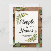 Elegant groen bruiloft uitnodiging | minimaal (Voorkant)