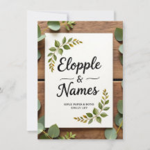 Elegant groen bruiloft uitnodiging | minimaal
