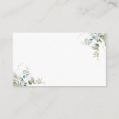 Elegant groen bruiloft website / details informatiekaartje (Achterkant)