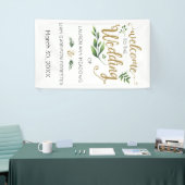 Elegant groen bruiloft welkom banner (Beurs)