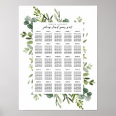 Elegant groen bruiloft zitgrafiek poster (Voorkant)