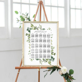 Elegant groen bruiloft zitgrafiek poster
