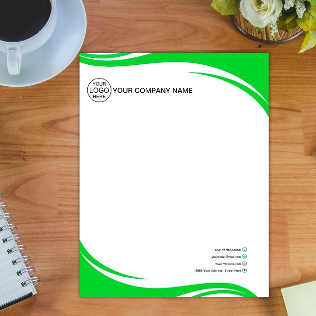 Elegant groen Business logo Letterhead Briefhoofd (Creator heeft geüpload)