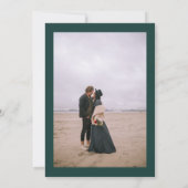 Elegant groen chic waterverf foto bruiloft kaart (Achterkant)
