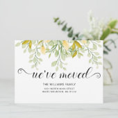 Elegant Groen Citroen Waterverf Bloemen Bewegen Aankondiging (Staand voorkant)