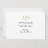 Elegant Groen Citroen Waterverf Bloemen Bewegen Aankondiging (Achterkant)