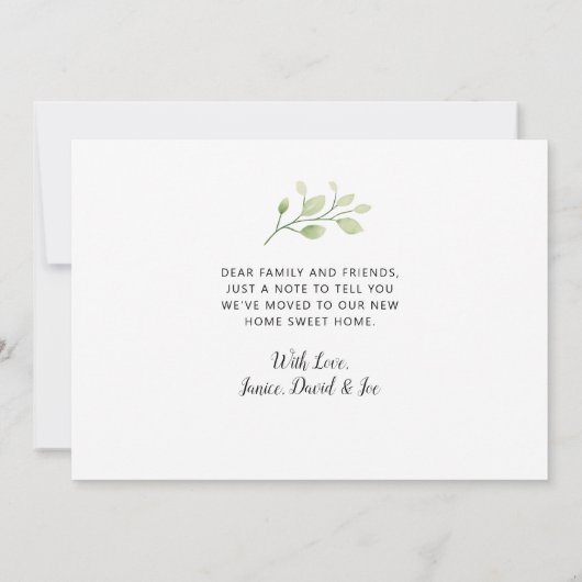 Elegant Groen Citroen Waterverf Bloemen Bewegen Aankondiging (Achterkant)