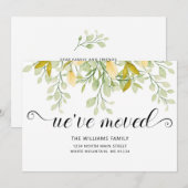 Elegant Groen Citroen Waterverf Bloemen Bewegen Aankondiging (Voorkant / Achterkant)