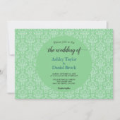 Elegant  Groen Damask Modern Formal Wedding Kaart (Voorkant)