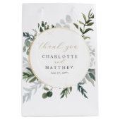 Elegant groen | Dank u gouden bruiloft Medium Cadeauzakje (Voorkant)