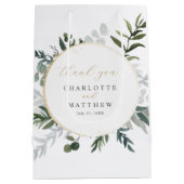 Elegant groen | Dank u gouden bruiloft Medium Cadeauzakje (Achterkant)