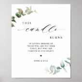 Elegant groen Deze kaars brandt bruiloft teken Poster (Voorkant)