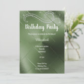 ELEGANT GROEN DIAMOND BIRTHDAY ARTIJ INVITATIE KAART (Staand voorkant)