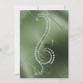 ELEGANT GROEN DIAMOND BIRTHDAY ARTIJ INVITATIE KAART (Achterkant)