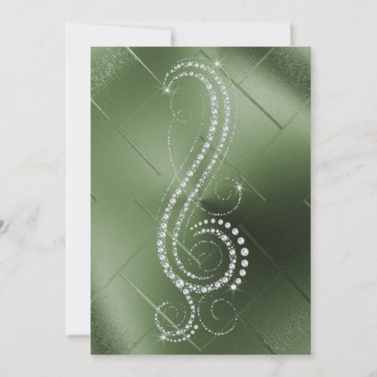 ELEGANT GROEN DIAMOND BIRTHDAY ARTIJ INVITATIE KAART (Achterkant)