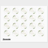 Elegant groen doopsel doopgunst ronde sticker (Vel)
