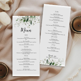 Elegant groen dubbelzijdig huwelijksmenu menu