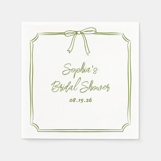 Elegant Groen Eenvoudig Classic Boog Vrijgezellenf Servet (Voorkant)