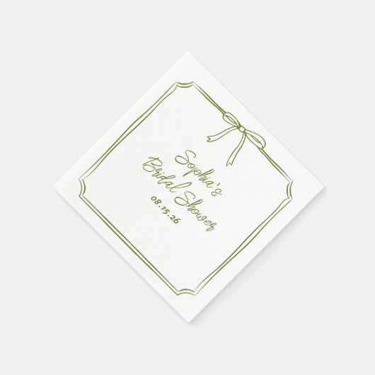 Elegant Groen Eenvoudig Classic Boog Vrijgezellenf Servet (Hoek)