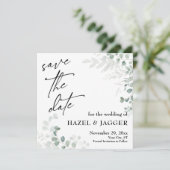 Elegant groen Eenvoudige, hedendaagse typografie Save The Date (Staand voorkant)