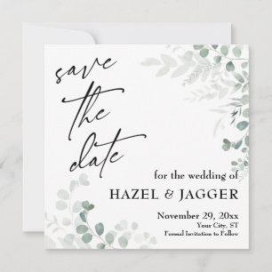 Elegant groen Eenvoudige, hedendaagse typografie Save The Date
