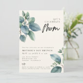 Elegant groen Eenvoudige moederdag BRUNCH Kaart (Staand voorkant)