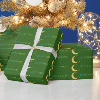 Elegant groen Eid-cadeauverpakkings papier