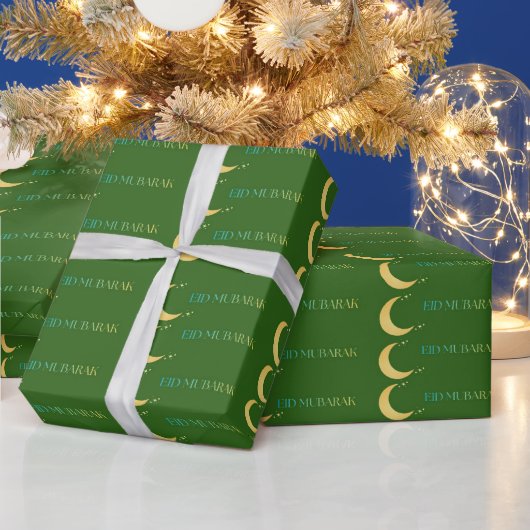 Elegant groen Eid-cadeauverpakkings papier (Feestdagen)