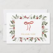 Elegant groen en bessen Baby shower Bedankkaart (Voorkant)