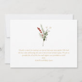 Elegant groen en bessen Baby shower Bedankkaart (Achterkant)