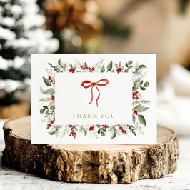 Elegant groen en bessen Baby shower Bedankkaart