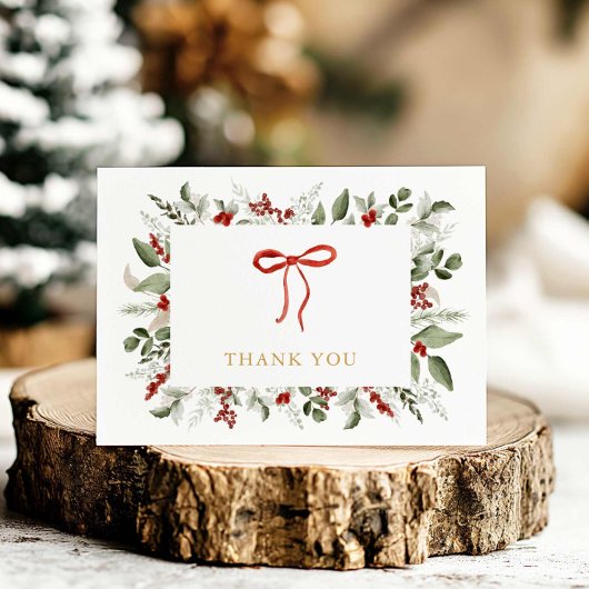 Elegant groen en bessen Baby shower Bedankkaart