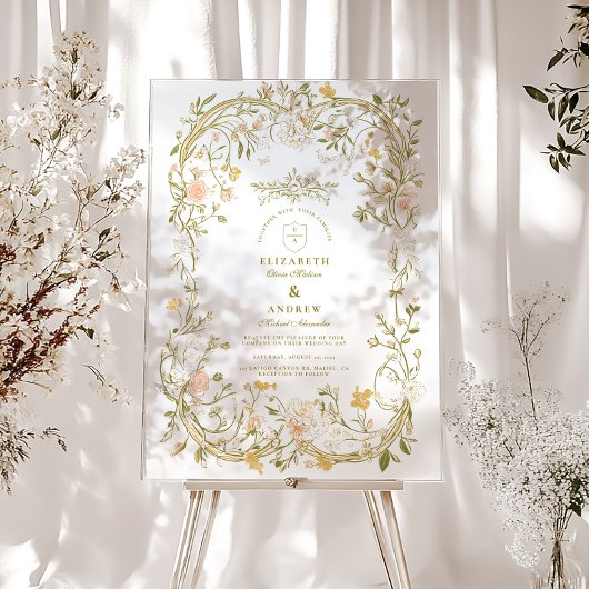 Elegant groen en blos Lijst bruiloft Acryl Bord