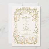 Elegant groen en blos Lijst bruiloft Save The Date (Voorkant)