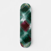 Elegant groen en bordeauxrood geschilderd skateboa persoonlijk skateboard (Voorkant)