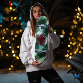 Elegant groen en bordeauxrood geschilderd skateboa persoonlijk skateboard