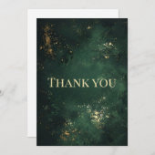 Elegant groen en faux goud bedankkaart (Voorkant / Achterkant)
